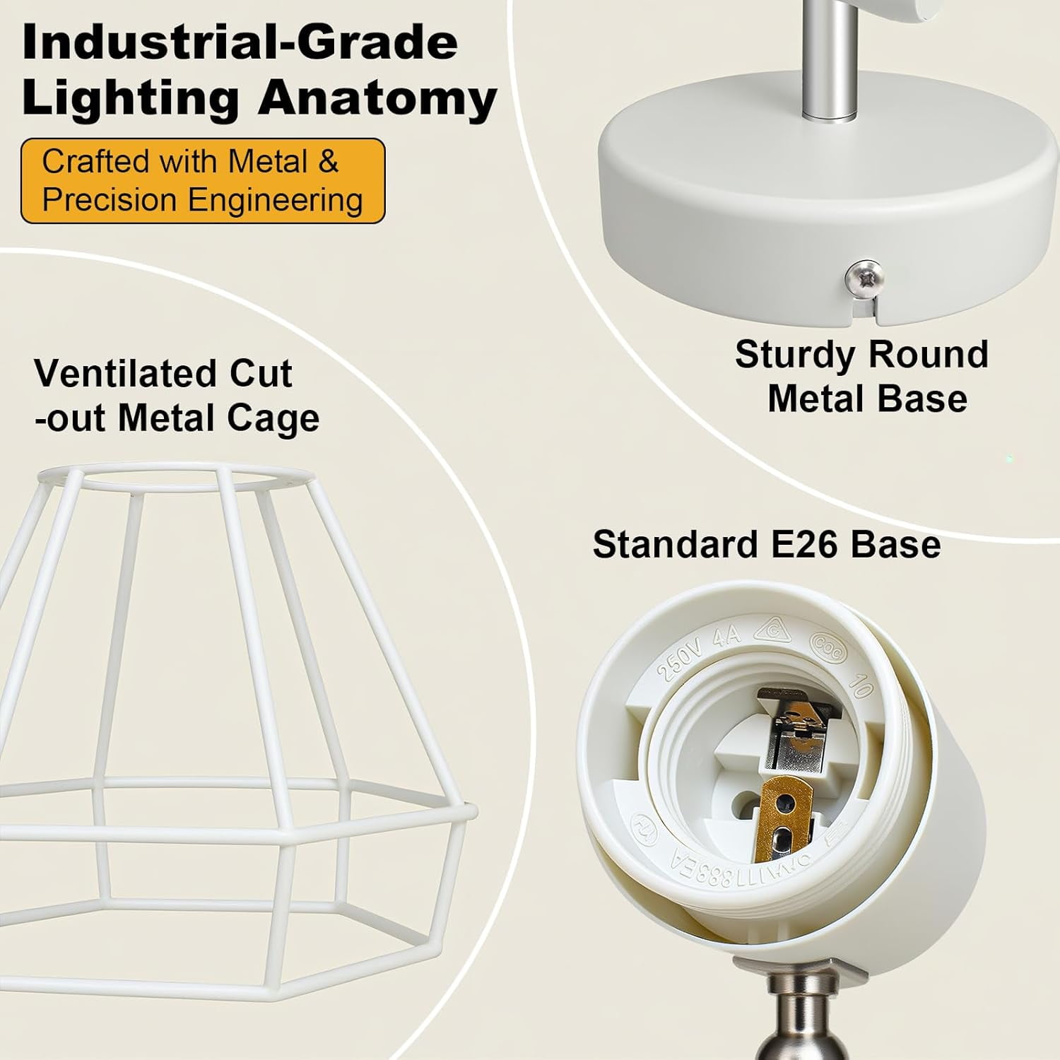 RGHJAR-1-Light Ceiling Track Lighting Fixture, Modern White Track Spot Light, Adjustable LED Spotlight Indoor for Kitchen, Bedside, E26 Base (Bulb Not Included)