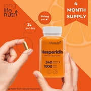 Hesperidin 1000mg for Cardiovascular Health, 4-Month Supply, Made in USA