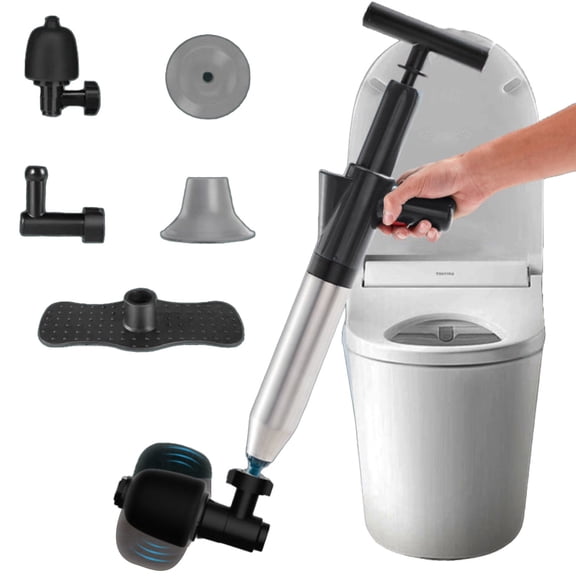 Pneumatic Floor Drain Unclogging Tool Pneumatic Toilet Plunger Powerful Toilet Pipe Dredger Pneumatic Floor Drain Sewer Connection for Bathroom Kitchen