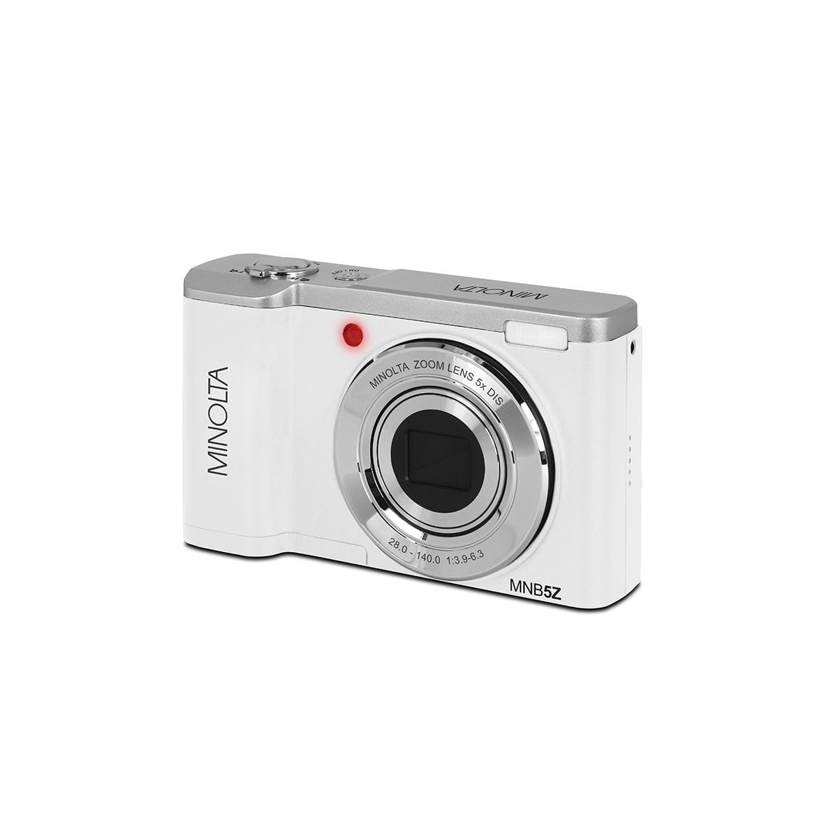 Minolta MNB5Z 56MP 5K Ultra HD 2.8" LCD Screen Digital Camera, White, Bundle with Camera Case, 64GB Memory Card, Multi Card Reader