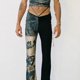 thumbnail image 4 of Women Dark Goth Punk High Waisted Slim Fit Straight Pants with Lace-Up Drawstring Harajuku Colorblock Graphic Trousers, 4 of 4