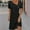 Black, variant on Vivianyo HD Long Sleeve Dress for Women Women's Fashion Solid Color Short Sleeve Round-Neck Mid-Calf Dress