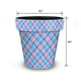 thumbnail image 2 of Briarwood Lane Pink and Blue Plaid Medium Planter, 2 of 4