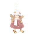 thumbnail image 2 of Lssam Soft Angel Christmas Ornaments - Cute Baby Doll with Furry Hat & Cloth for Little Girls, Pink White Grey Tree Decor, Handmade Holiday Party Decorations, 2 of 8