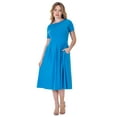 thumbnail image 3 of Midi Dress with Short Sleeves and Pocket Detail, 3 of 11