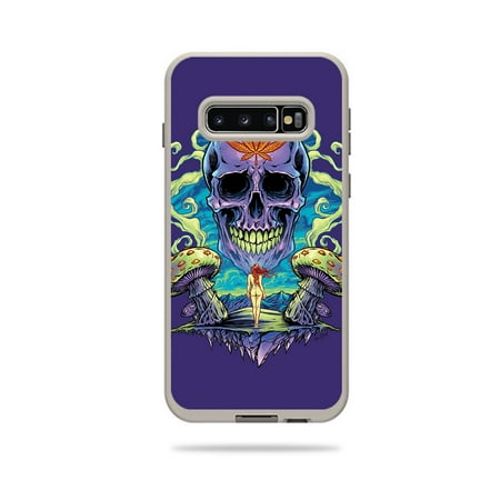 Skin For Lifeproof Fre Case Samsung Galaxy S10 - Purple Cannabis Skull | MightySkins Protective, Durable, and Unique Vinyl Decal wrap cover | Easy To Apply, Remove, and Change Styles | Made in the