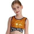 thumbnail image 6 of iiniim Kids Girls Sequin Sleeveless Hip Hop Latin Modern Jazz Dance Crop Tank Top Vest Performance Gold 4, 6 of 7