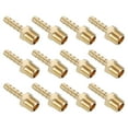 thumbnail image 1 of Conectores de manguera Barb de latón Uxcell 12 paquetes 1/4" Barb x 1/4" NPT macho, 1 of 6