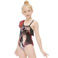 thumbnail image 5 of 2024 Joker Folie A Deux One-Piece Swimsuit for Girls Adjustable One Shoulder Ruffled Swimwear Summer Beach Kids Bathing Suits Sizes 6-12Y, 5 of 7