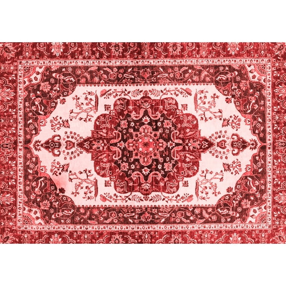 Ahgly Company Machine Washable Indoor Rectangle Persian Red Traditional Area Rugs, 5' x 7'