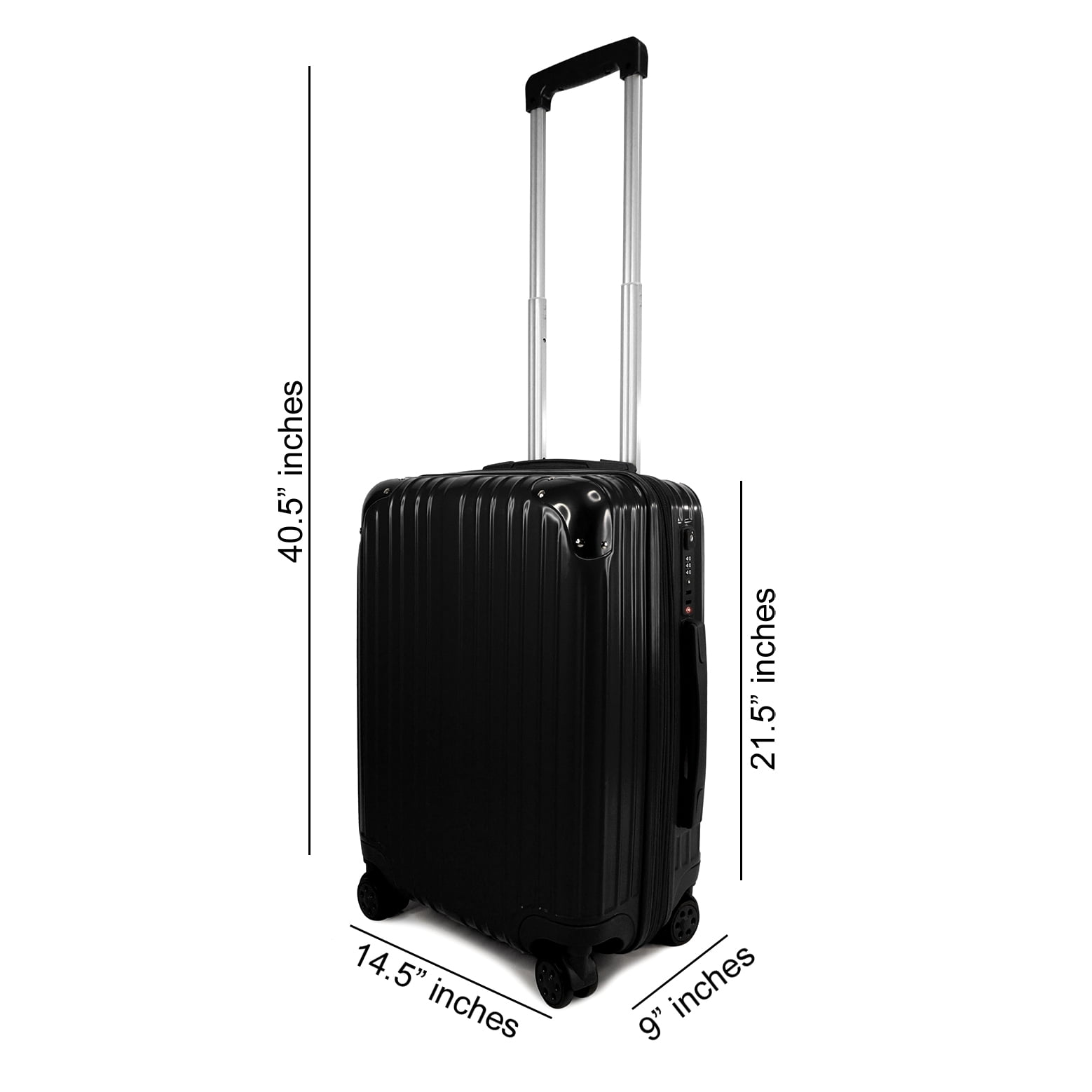 Hardside Carry-On Luggage Expandable Hand Carry Rolling Suitcase with ...
