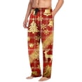 thumbnail image 4 of Mgmyaa Men's Christmas Print Straight-Leg Sleep Pants, Drawstring Elastic Waist Pajama Pants with Pockets, 4 of 8