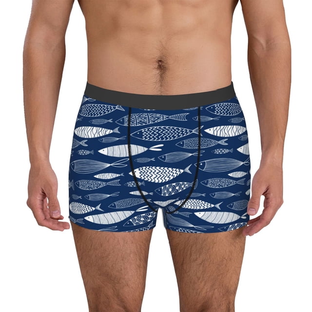 Fotbe Ornamental Fish Calzoncillos Tipo Boxer con Bolsa de Soporte Total para Hombre, X-Temp Fresco, Transpirable y de Secado Rápido-Large