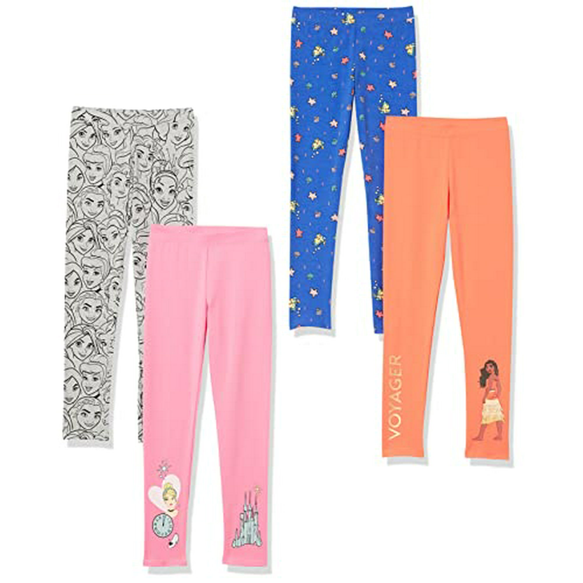 Spotted Zebra Disney Marvel Star Wars Frozen Toddler Girls Leggings Pack of 4 Princess Vibes 3T Walmart