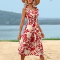 thumbnail image 1 of Puntoco Vestidos Mujer Verano Moda Mujer Verano Impreso Sin Mangas Camis V-Cuello Sin Espalda Vestido Casual, 1 of 7