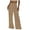 Beige, variant on Women's Casual Pants - Solid Color Suede Button Straight Leg Wide Leg Elegant Commuting Comfortable Design for Autumn and Winter