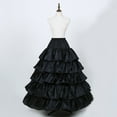 thumbnail image 5 of GENEMA Petticoat Crinoline Slips Wedding Accessories Black Hoop Skirt with Ruffles 50s Vintage Under Skirt for Women Girls, 5 of 11