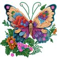 thumbnail image 1 of (YN073) Serie Temporada Mariposas Diamante Parcial Pintura Resina Diamante Con Forma Especial 30*30CM, 1 of 9
