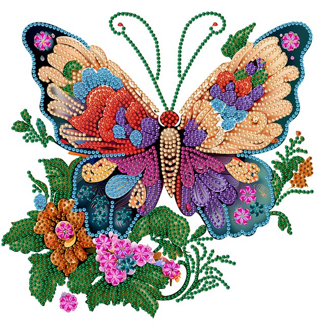 (YN073) Serie Temporada Mariposas Diamante Parcial Pintura Resina Diamante Con Forma Especial 30*30CM