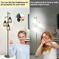 thumbnail image 3 of Dimmable Floor Lamp, 3 x 800LM LED Edison Bulbs Included, Farmhouse Industrial Floor Lamp Standing Tree Lamp with Elegant Teardrop Cage Heads Tall Lamps for Living Room Bedroom Office Dining Room, 3 of 6