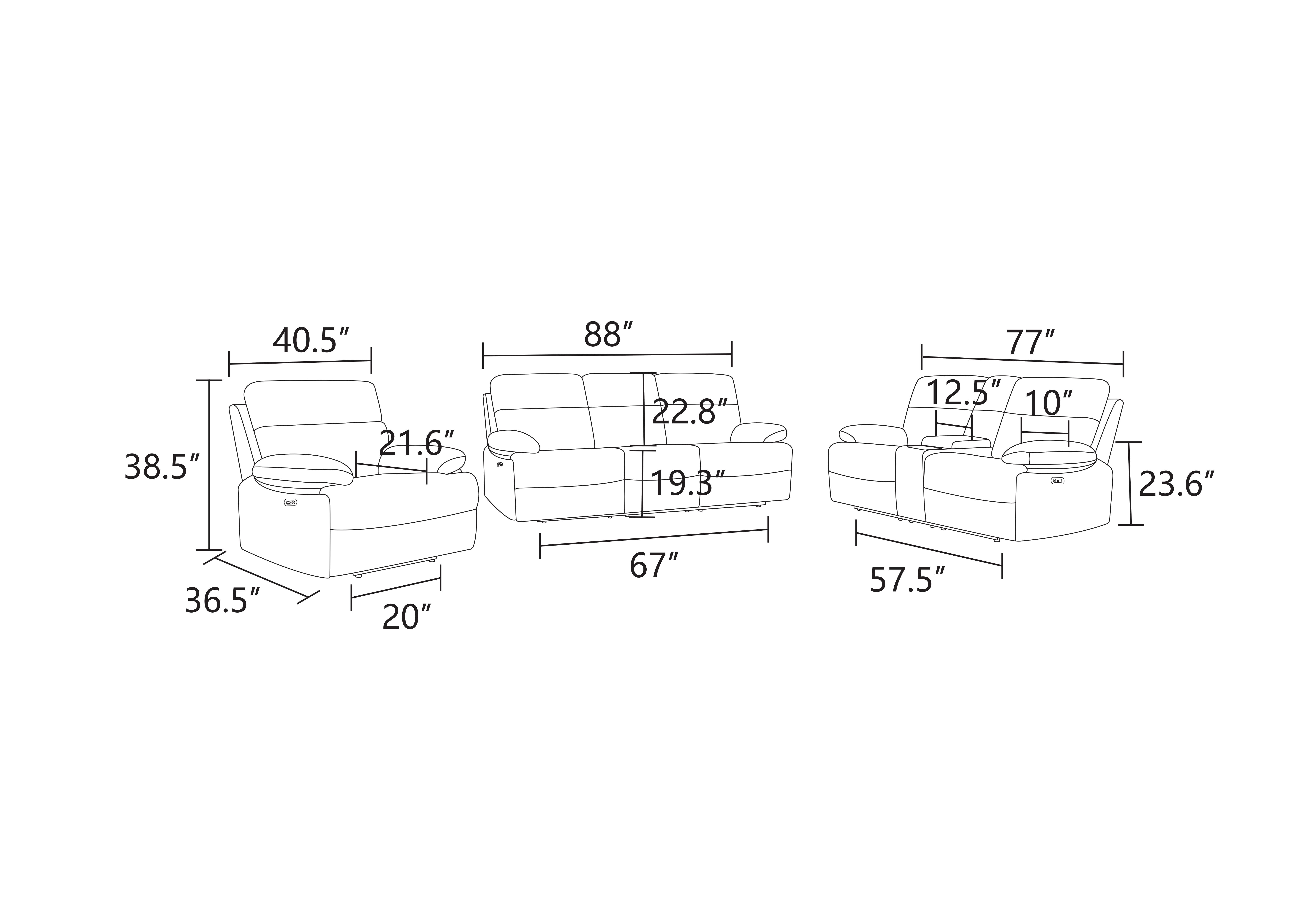 Gewnee 1+2+3 Power Recliner Sofa Set, Soft Flocking, Smart Reclining Sofa with USB & Wireless Charging, Storage, Cup Holders, LED Light for Living Room,Brown&Blackish Gray