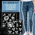 thumbnail image 2 of Tulip DIY Denim Paint Stencil Kit, Permanent Paints, Beginner Friendly Craft Kit, Includes Stencils, Pouncers, Brush Tools and Easy Project Guide, 8 Pieces, 2 of 8