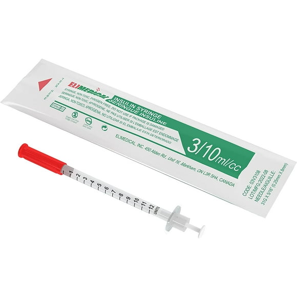 Elimedical Veterinary Syringe U-40 0.3ml 31g x 5/16", Half Unit Marking 100pcs/box 03V3108