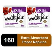 (2 pack) (2 pack) Vanity Fair Extra Absorbent Paper Napkins, 80 napkins