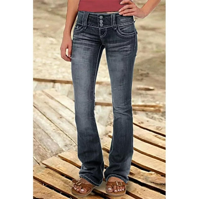 Women's Low Rise Ripped Baggy Jeans Loose Fit Wide Leg Retro Korean Style Polyester Pants