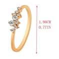 thumbnail image 3 of Fiudx Ofertas relampago Anillo de diamantes bañado en oro de 18 quilates con nueve diamantes para damas, 3 of 3
