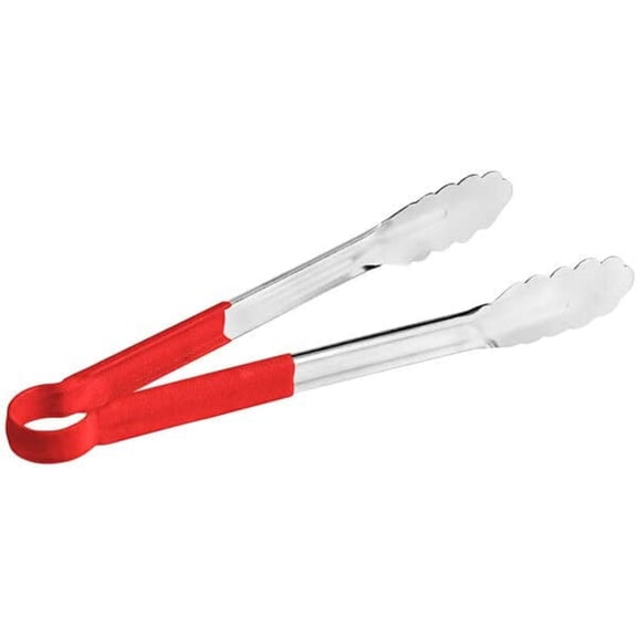 Truecraftware – 12- inch Stainless Steel Tong, with Red Non-Slip Handles