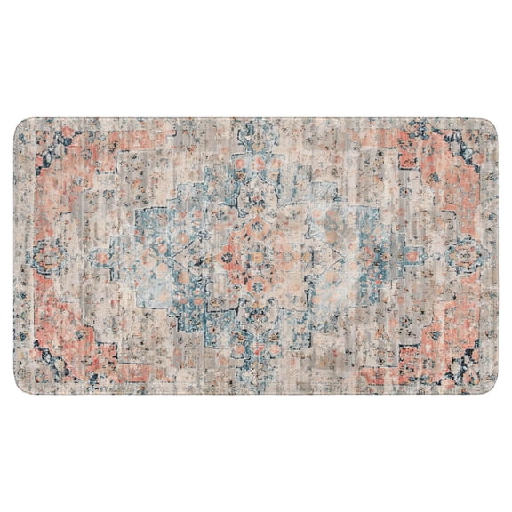 Bohemian Light Orange Ethnic Pattern Rug Door Mat 30 X 17 Inch Welcome Doormat Indoor Outdoor Entrance Floor Mat Non Slip Spring Summer Decor Rubber Mats