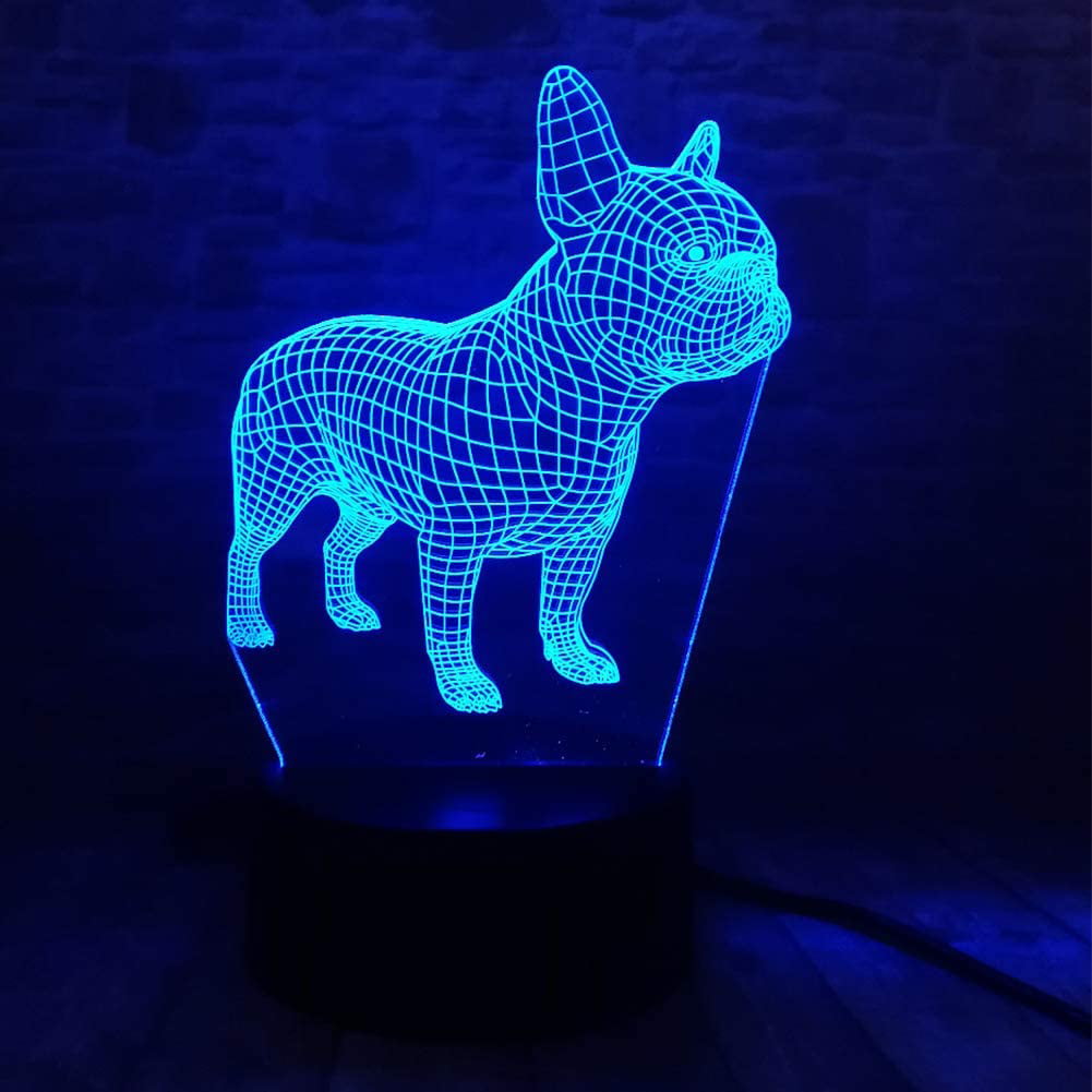 German 3D Dog Lamp Animal Lights Desk USB LED Night Lights Kids Gift Touch Sensor NightLamp for Bedside Birthday Gift Illusion Christmas 