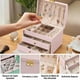 thumbnail image 4 of Caja de Almacenamiento,  de Organizador con Cerradura, Caja de Almacenamiento de Cuero para Anillos, Pendientes, Collares, Pulseras, Etc, Perfecto Regalo para Mujeres (Rosa), 4 of 6