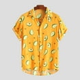 thumbnail image 2 of JINMGG Mens Tops under $5,Mens Funny Printed Turn Down Collar Short Sleeve Casual Shirts,Yellow L, 2 of 7