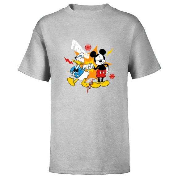 Disney Mickey Friends Mickey Mouse and Donald Duck Fresh - Short Sleeve T-Shirt for Kids - Customized-Athletic Heather