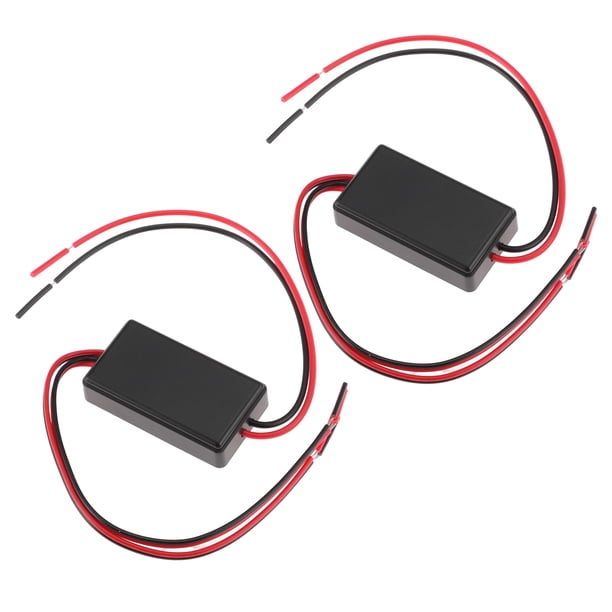 Controlador de Estroboscópico de Luces de Carro Unique Bargains Módulo Flasher para Automóvil 12-24V Luz de Freno Universal 2.7x4.8x1.4cm Negro 2 pcs