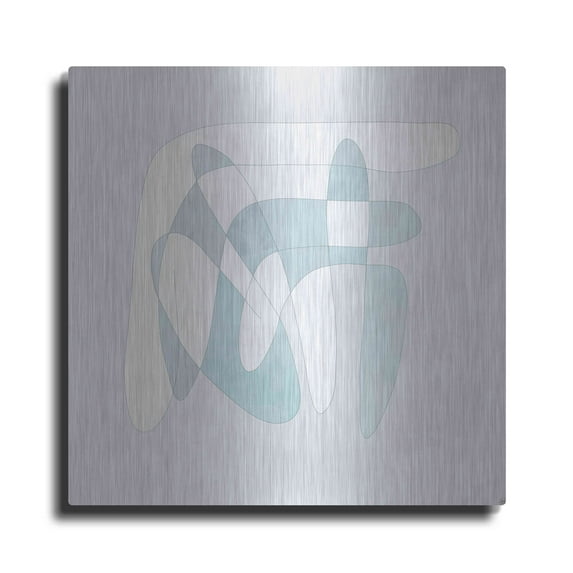 Luxe Metal Art 'Light Line N Fill 1' by Line and Brush, Metal Wall Art, 12"x12"