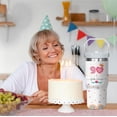 thumbnail image 6 of 90th Birthday Tumbler with Handle & Straw, Birthday Gifts Stainless Steel Cups 30 Oz, 90 Year Old Birthday Gifts for Girls, 90th Birthday Decorations for Girls, Happy 90th Birthday Gifts for Women, 6 of 6