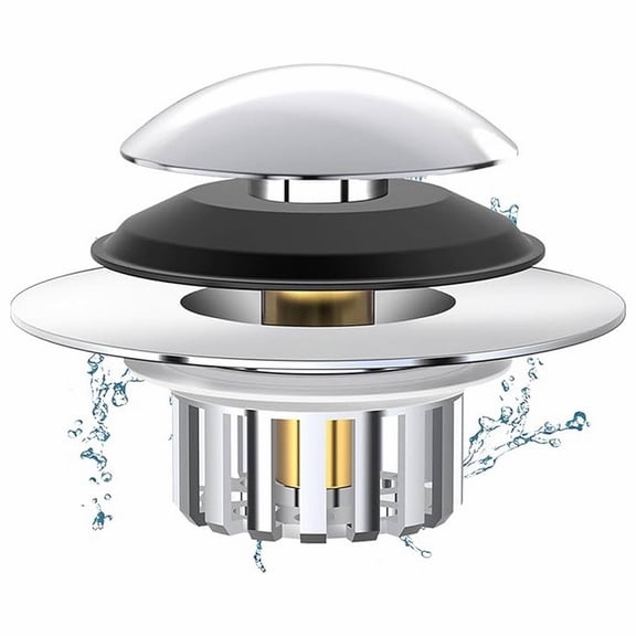 Universal Bath Drain Stopper and Cover, Bathtub Drain Stopper, Replaces Lift and Turn, Tip-Toe and Trip Lever drains for Tub, EZ Installation and Clearing, 1.4x2.0"