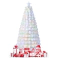 thumbnail image 1 of Gymax 6 FT Pre-Lit Fiber Optic Christmas Tree White Snow-Flocked Artificial Christmas Tree, 1 of 10