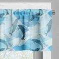 thumbnail image 3 of Ambesonne Dolphin Valance Pack of 2, Underwater Fish Pattern, 54"X12", Blue and Grey, 3 of 5