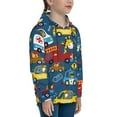 thumbnail image 3 of Kll Unisex Kids Boys Girls Hooded Pocket Pullover Hoodies-Vehicles Cartoon With Funny Drivers, 3 of 9