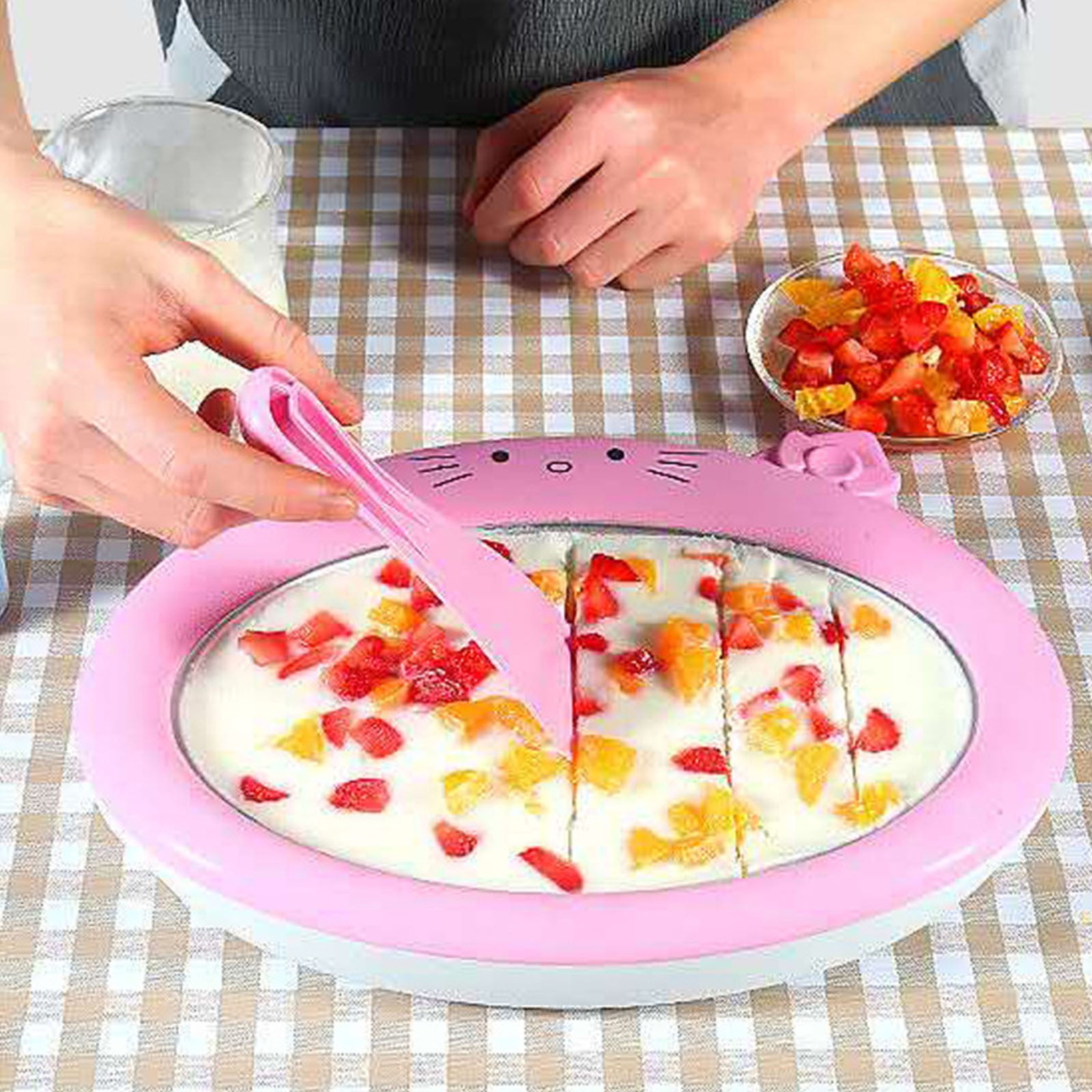Home Made Mini Ice Cream Maker Tray, DIY Frozen Dessert Mold for Ice Pops and Yogurt Bars, Reusable Silicone Ice Tray with Lid for Freezer, Easy Release for Homemade Treats
