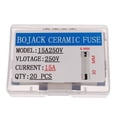 thumbnail image 3 of BOJACK T15A250V 6x30 mm 15A 250V Fusibles cerámicos de fusión lenta 15 amperios 250 voltios 0,24 x 1,18 pulgadas Fusibles de retardo de tiempo de tubo cerámico (paquete de 20 unidades), 3 of 4
