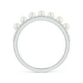 thumbnail image 2 of ANGARA Classic Seven Freshwater Cultured Pearl Band with Diamonds in 14K White Gold for Women | June Birthstone, Birthday, Anniversary, Jewelry Gift for Women | Pearl Ring, 2 of 8