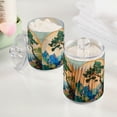 thumbnail image 2 of Yayeee 2 Pack Qtip Holder Bathroom Cotton Swab Canister with Lid Clear Dispenser Set, Large Pine Tree, 2 of 6