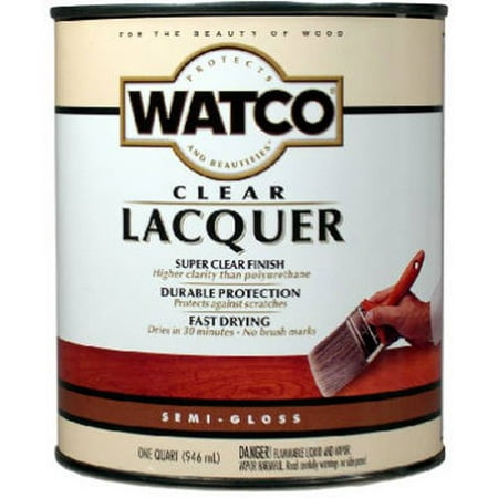 Rust-Oleum 63141 Watco Lacquer Finish, Quart, Clear Semi-Gloss, Apply to furniture, doors, cabinets and paneling By (Best Way To Clean Lacquer Furniture)