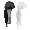 thumbnail image 4 of 2pcs Mens Soft Headwrap Bufanda Bandana Turbante Beanie Pirate Blanco + negro Hugo Sombreros de moda para hombres y mujeres, 4 of 5