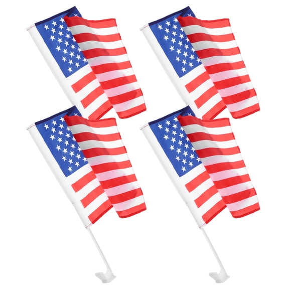 Raindrops 4pcs Car Flag With Window Clip American Car Flag With Clip Outdoor Car Flags Replacement Car Flags For Vehicle Decorative Car Flag